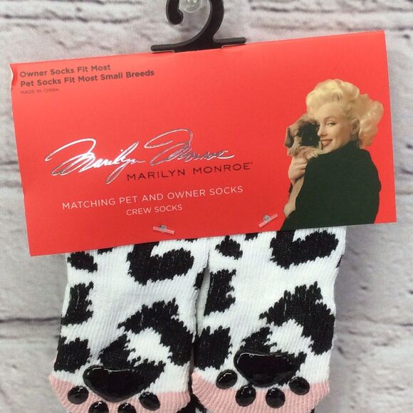 Marilyn Monroe Matching Pet & Owner Low Cut Socks Cow Print Womens O/S Small Dog - Picture 2 of 5